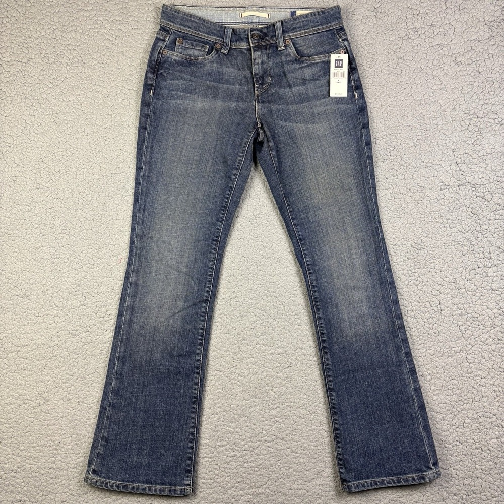 Gap Jeans Womens Size 4 Blue Bootcut Ankle Low Rise‎ 8" Pants Med Wash 30x30 NWT